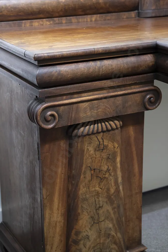 WM IV Mahogany Breakfront Pedestal Sideboard Image 1++