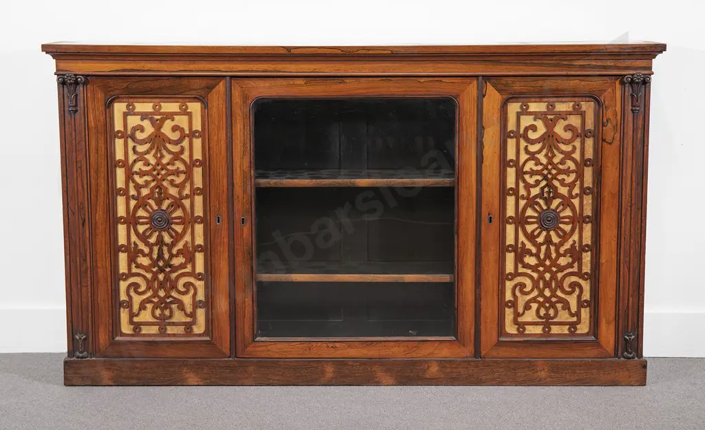 An Attractive Victorian Rosewood Bookcase Image 1++
