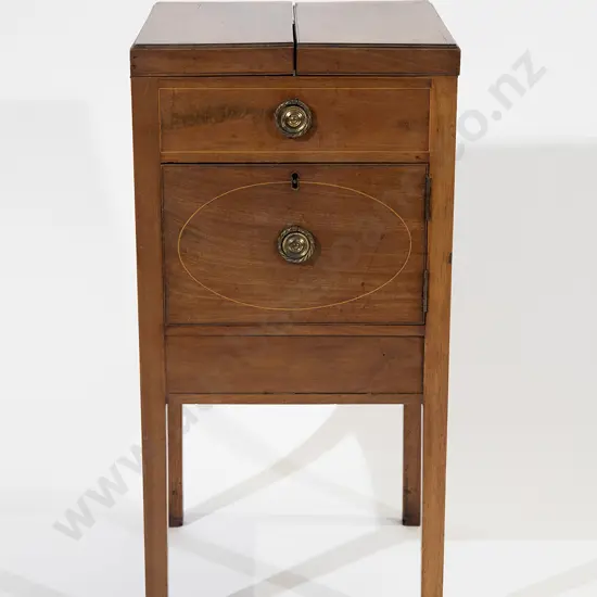 Geo III Mahogany & Inlaid Night Cupboard