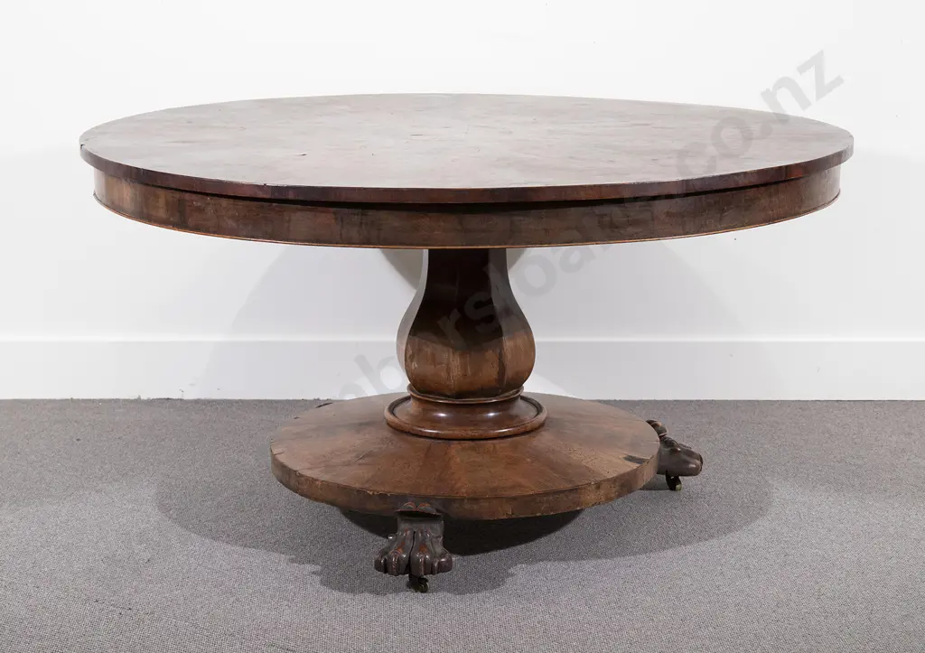 WM IV Flame Veneered Mahogany Circular Tilt Top Breakfast Table Image 1++