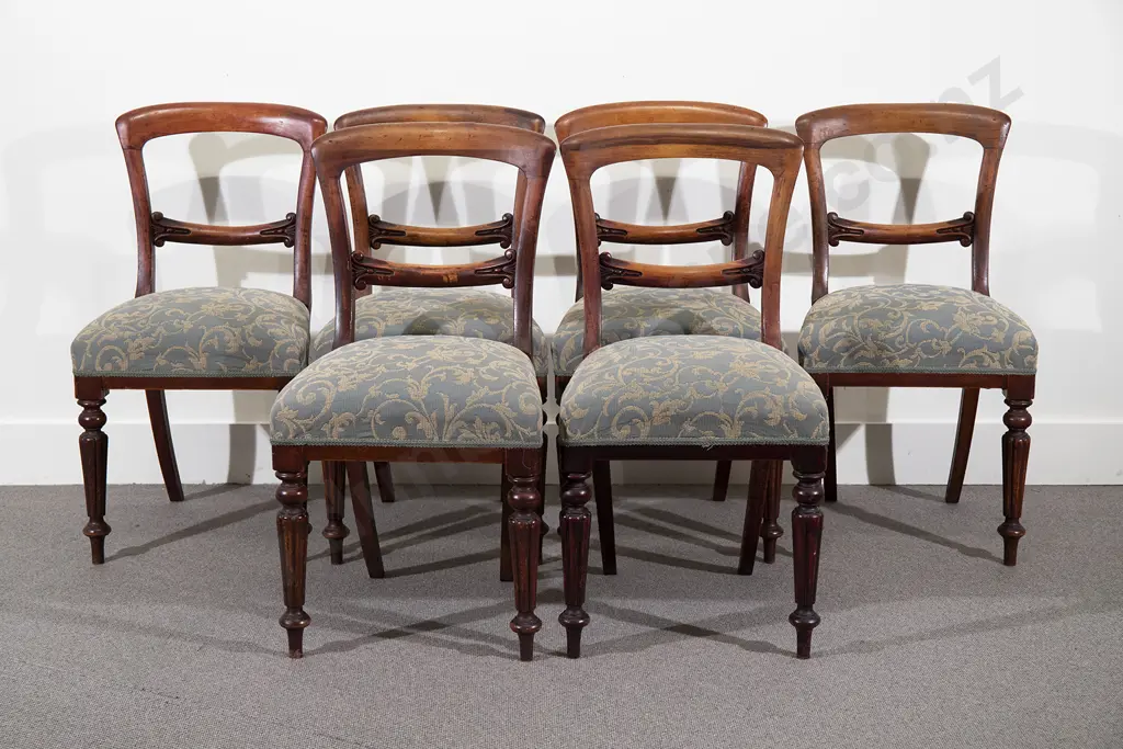 Set Six Victorian Mahogany Dining Chairs Image 1++