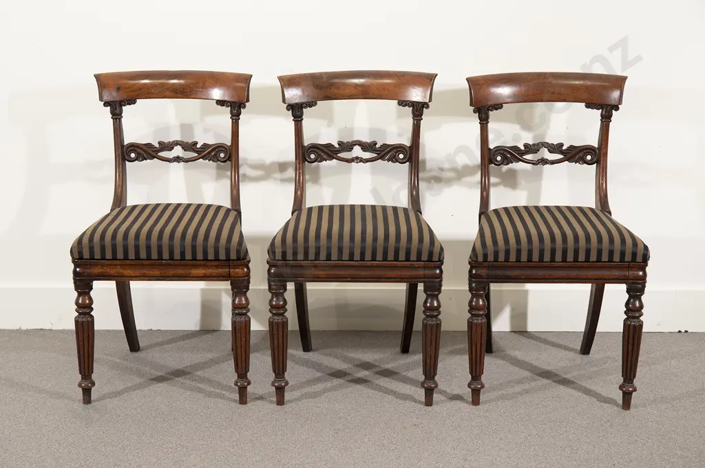 Three Regency Rosewood Dining Chairs Image 1++