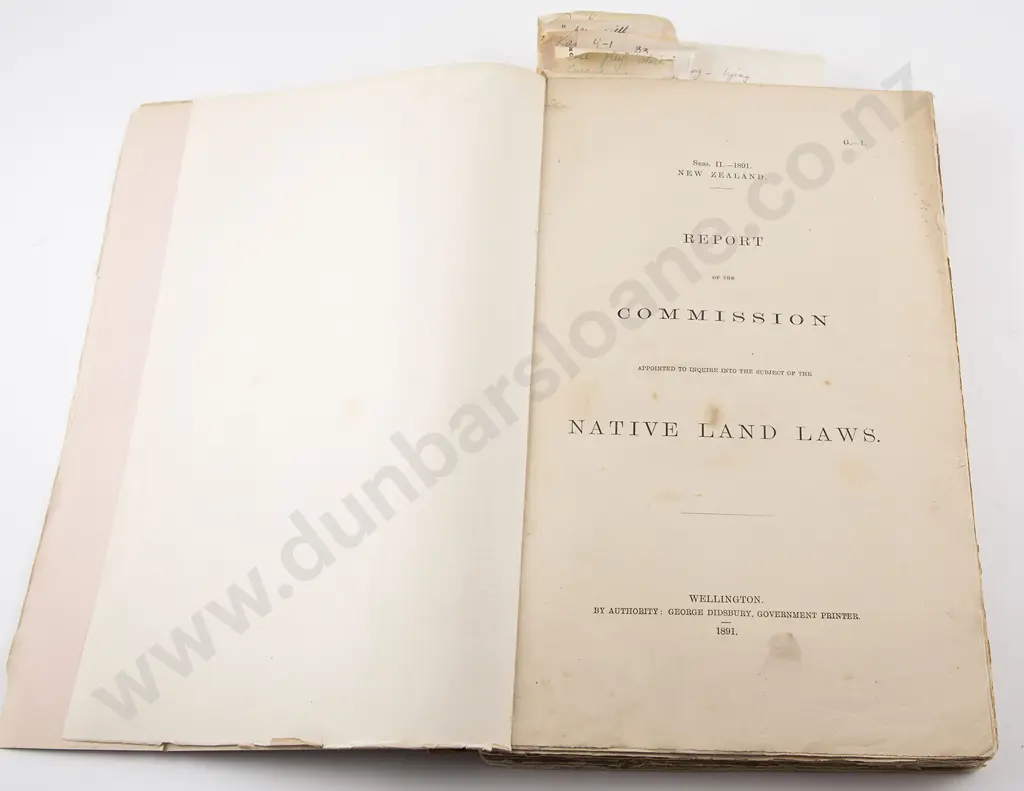 1891 Report of the Commission on Native Land Laws Image 1++