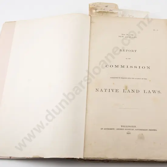 1891 Report of the Commission on Native Land Laws