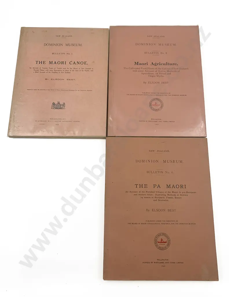 3 Elsdon Best Dominion Museum Bulletins Image 1++