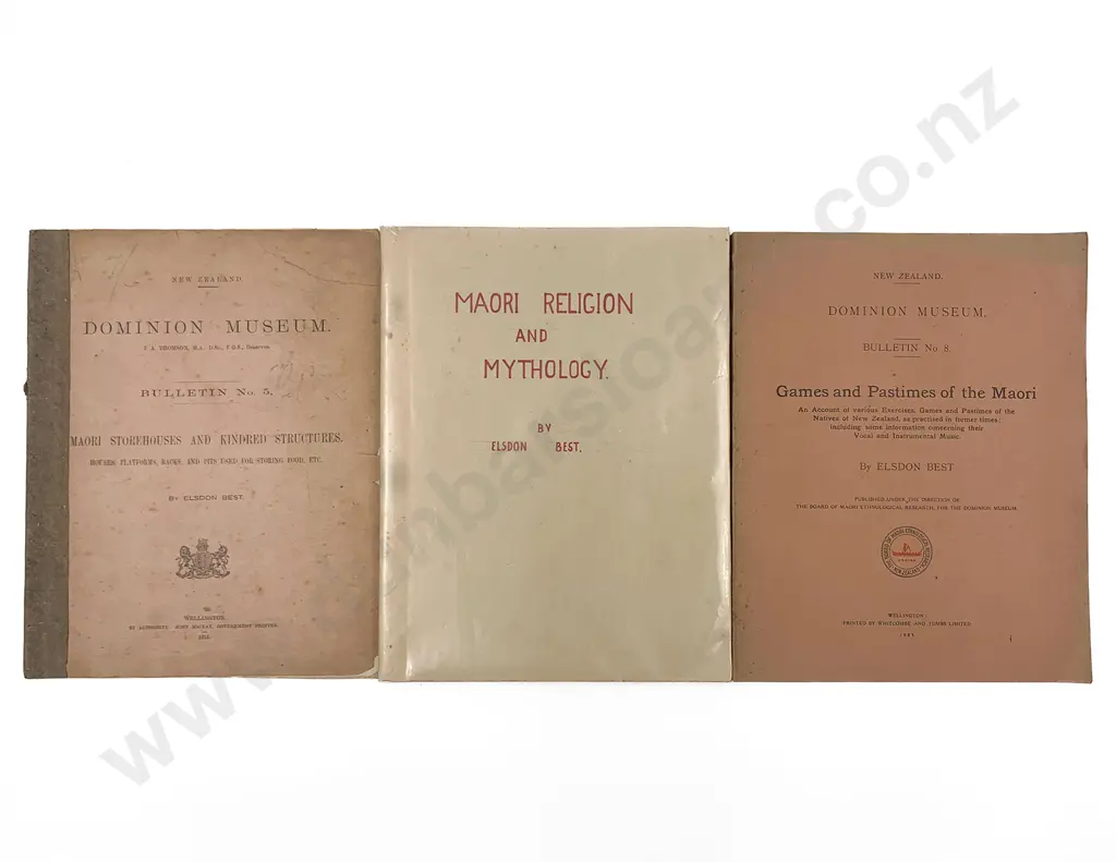 3 Elsdon Best Dominion Museum Bulletins Image 1++