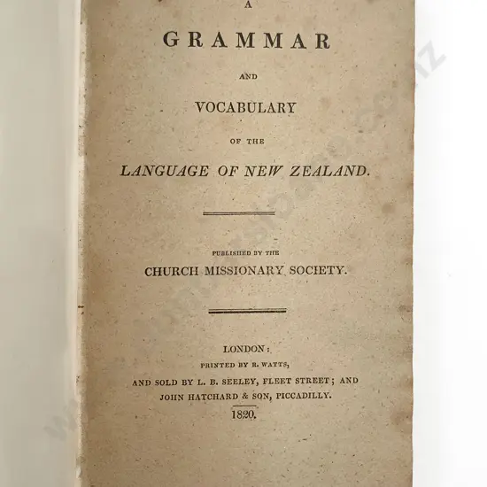 Kendall Thomas & Lee Rev Samuel - A Grammar and Vocabulary of the Language of New Zealand