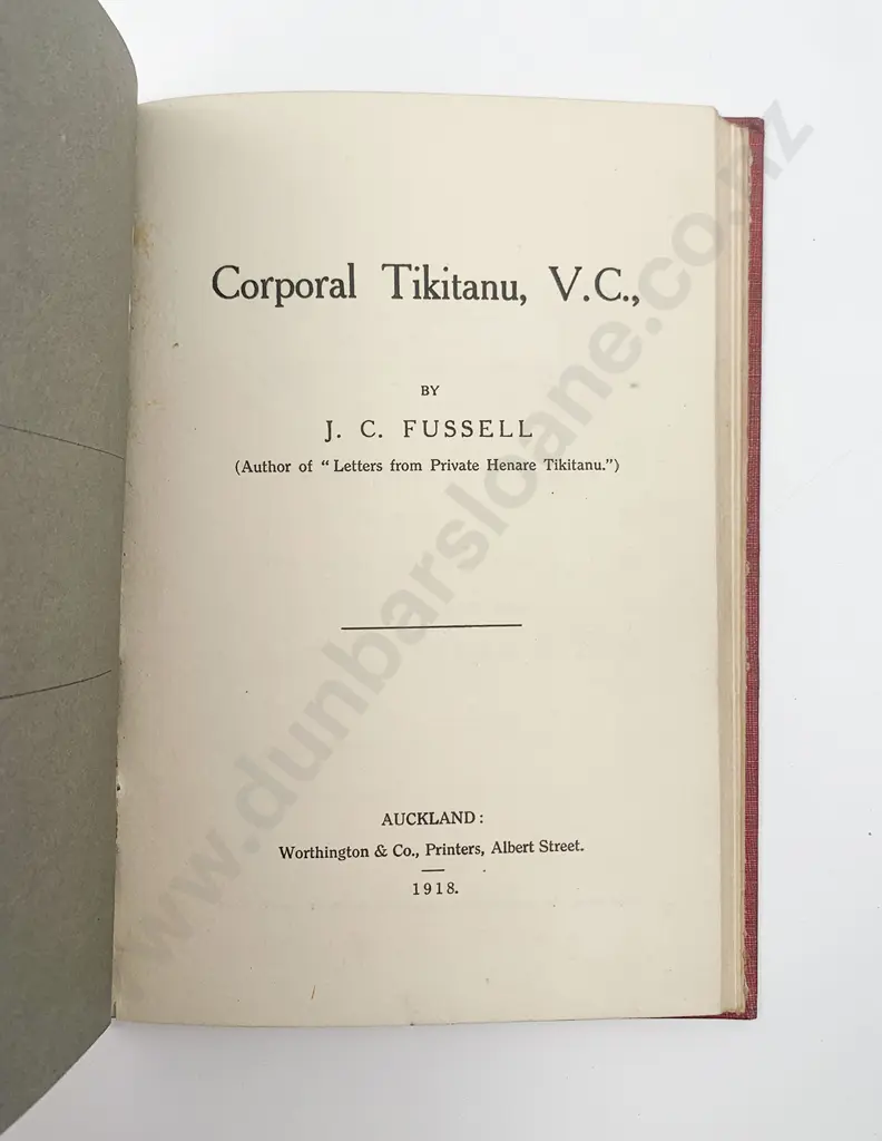 2 Small Bound Booklets On Henare Tikitanu V.C. Image 1++