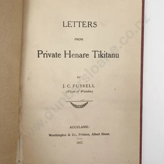 2 Small Bound Booklets On Henare Tikitanu V.C.