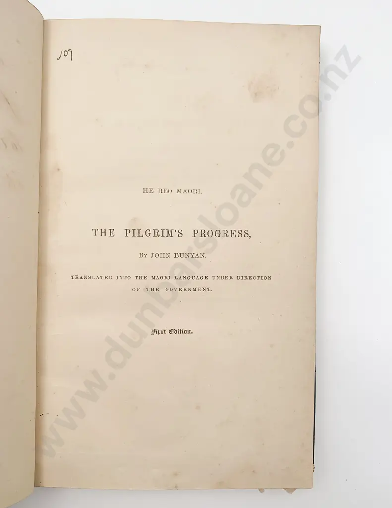 Pilgrims Progress First Maori Translated Edition 1854 Image 1++