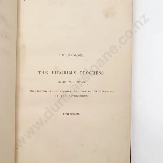 Pilgrims Progress First Maori Translated Edition 1854