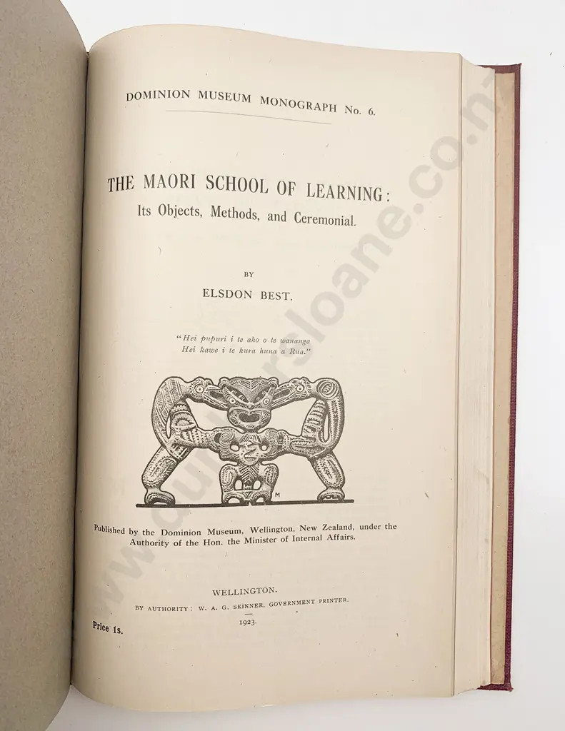 No's 1-7 Bound Dominion Museum Monographs By Elsdon Best Image 1++