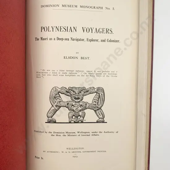 No's 1-7 Bound Dominion Museum Monographs By Elsdon Best