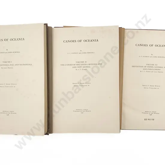 Haddon A C & Hornell J - Canoes Of Oceania (3 Volumes)