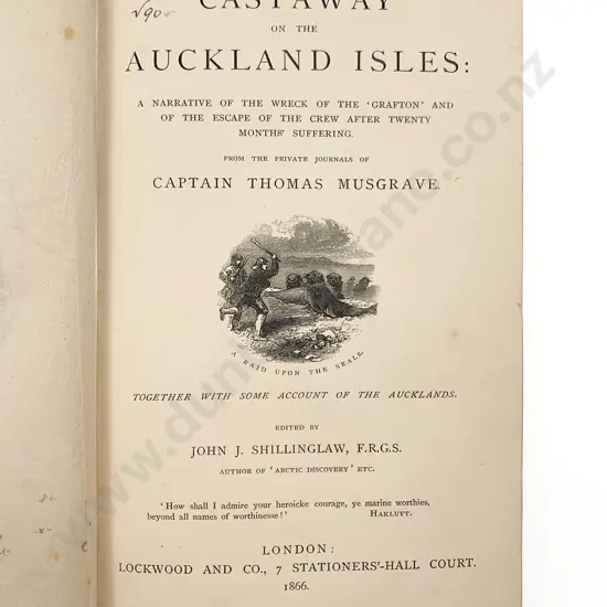 Musgrave Captain Thomas - Castaway On The Auckland Isles