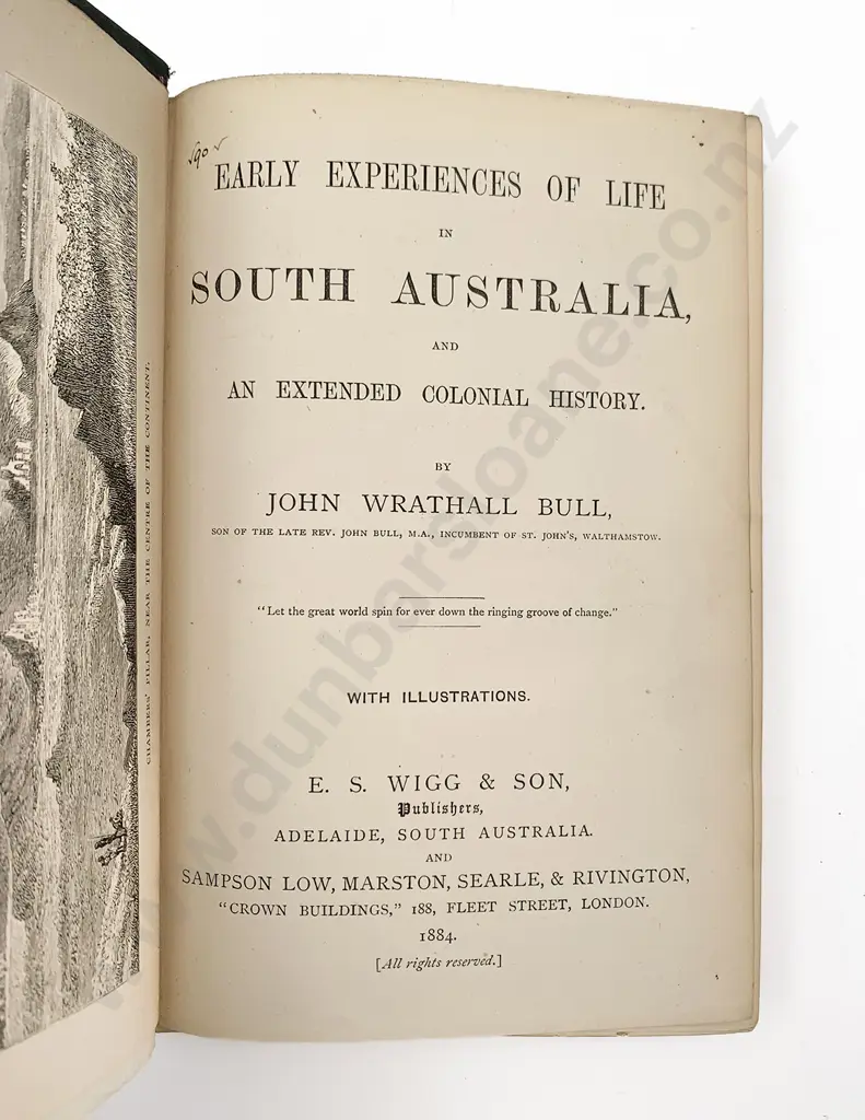 Bull John Wrathall - Early Experiences Of Life in South Australia Image 1++