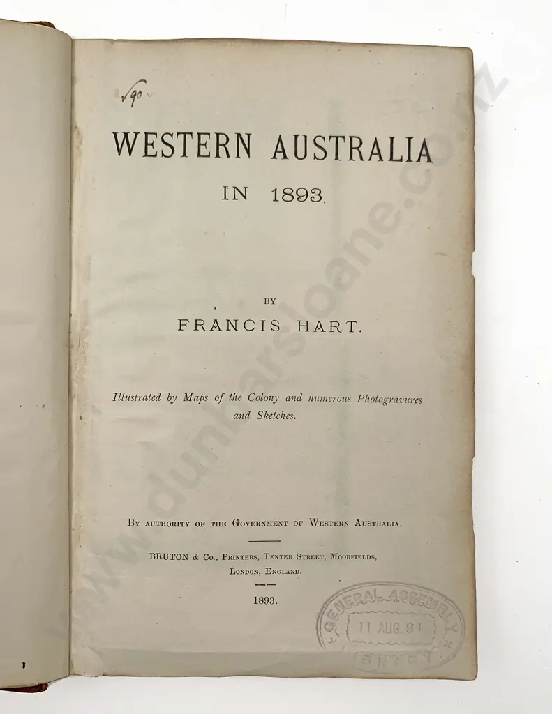 Hart Francis - Western Australia In 1893 Image 1++
