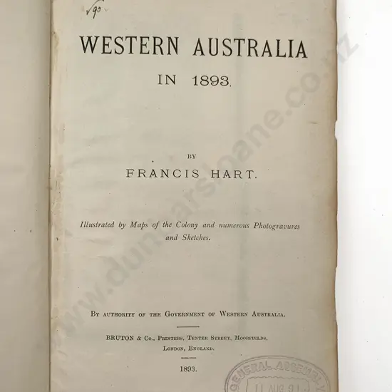 Hart Francis - Western Australia In 1893