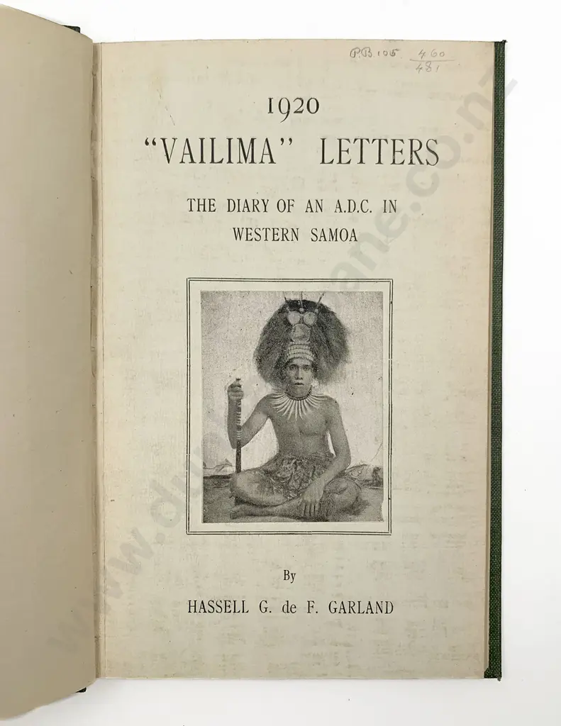 Garland Hassell G de F - 1920 "Vailima" Letters Image 1++