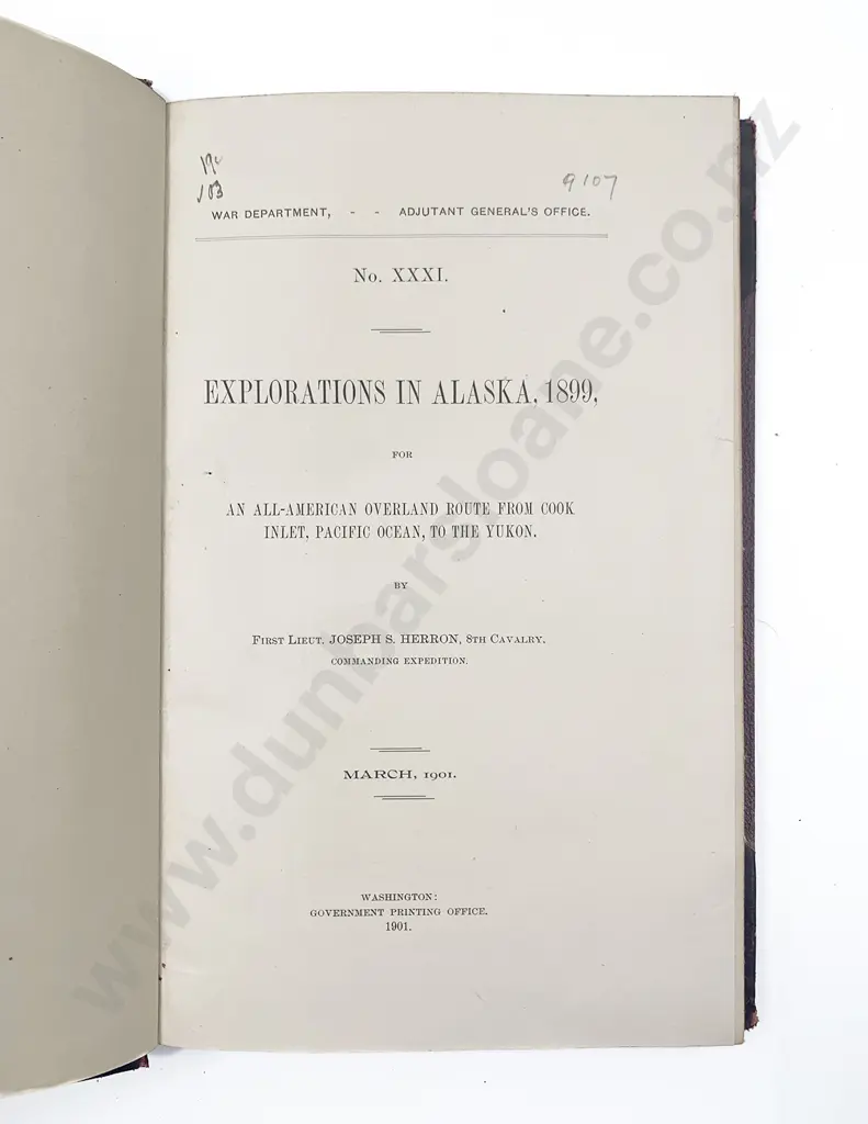 Herron First-Lieut Joseph S - Explorations In Alaska 1899 Image 1++