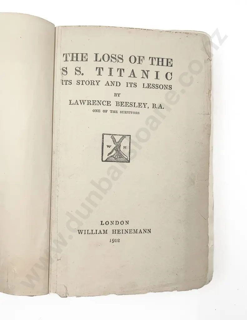 Beesley Lawrence - The Loss Of The S.S.Titanic Image 1++