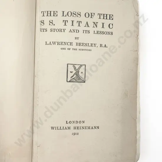 Beesley Lawrence - The Loss Of The S.S.Titanic