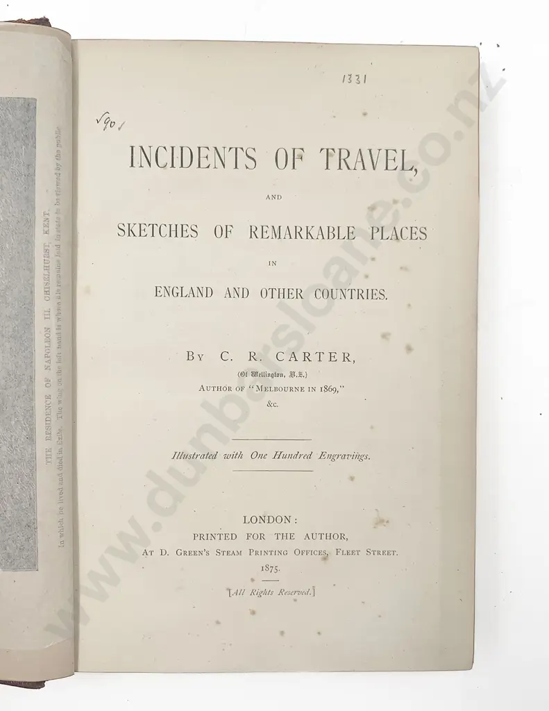 Carter C R - Incidents Of Travel Image 1++