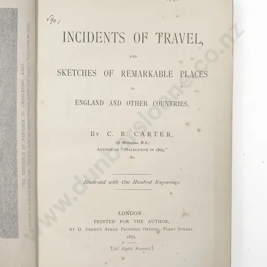 Carter C R - Incidents Of Travel