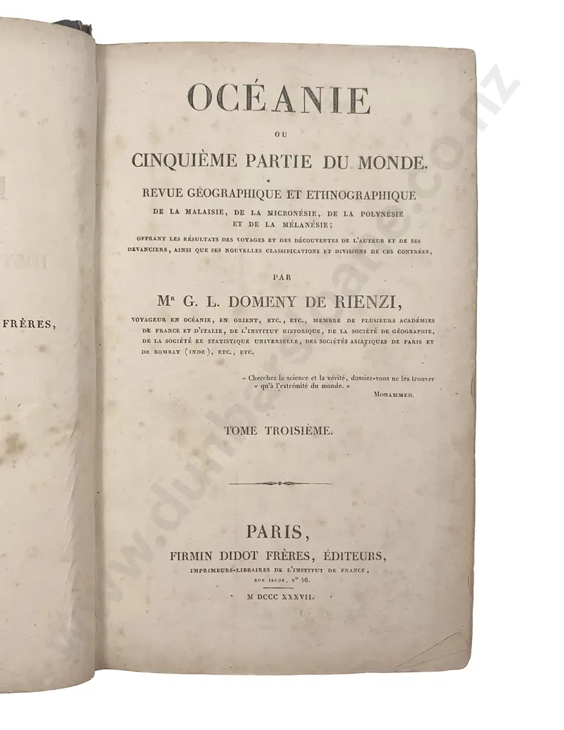 Domeny De Rienzie G L - Oceanie Ou Cinquieme Partie Du Monde Image 1++