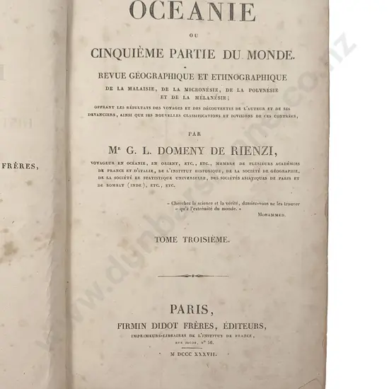 Domeny De Rienzie G L - Oceanie Ou Cinquieme Partie Du Monde