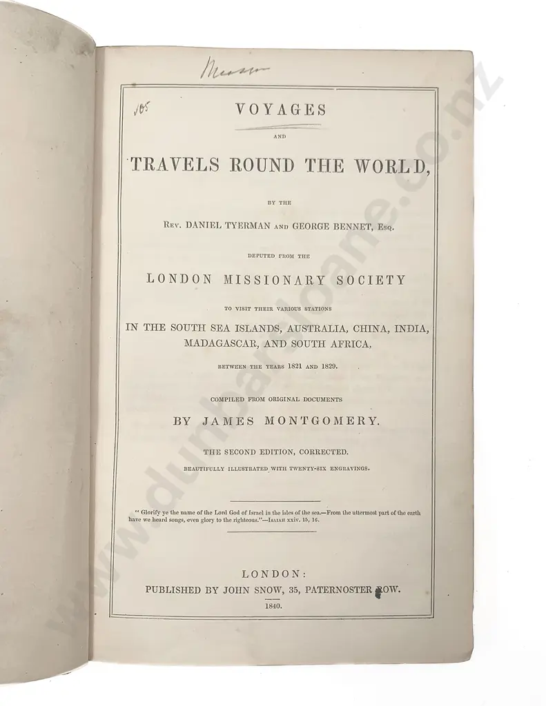 Montgomery James - Voyages and Travels Round The World Image 1++