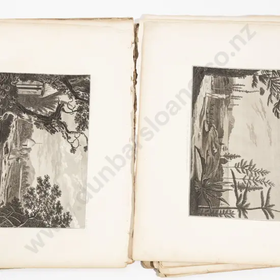 18th Century Album Of 42 Dutch Engravings From Cooks Voyages (Incomplete)
