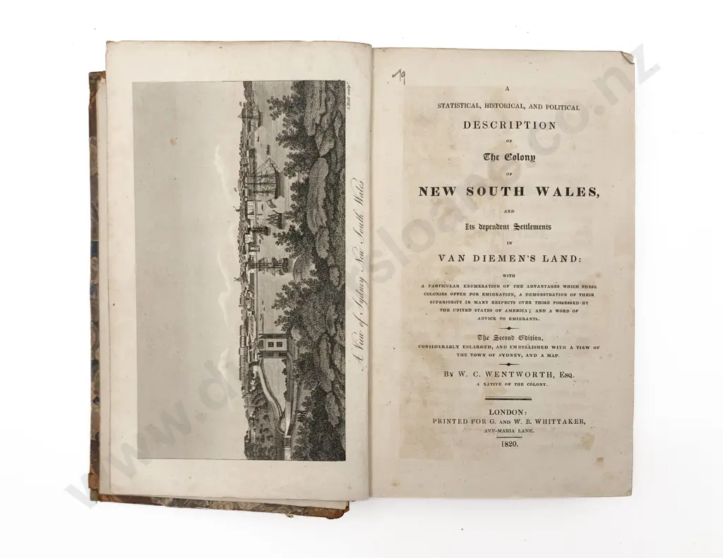Wentworth W C - A Statistical Historical And Political Description Of The Colony Of New South Wales Image 1++