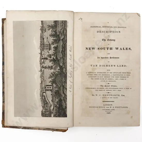 Wentworth W C - A Statistical Historical And Political Description Of The Colony Of New South Wales