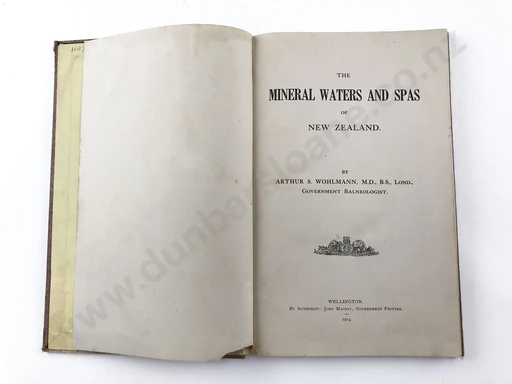 Wohlmann Arthur S - The Mineral Waters of New Zealand Image 1++