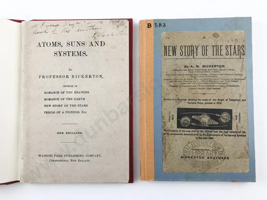 2 Early Astronomy Volumes By Professor Alexander William Bickerton Image 1++