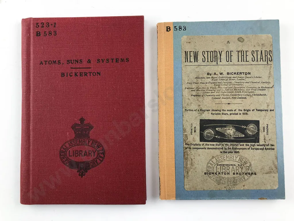 2 Early Astronomy Volumes By Professor Alexander William Bickerton Image 1++