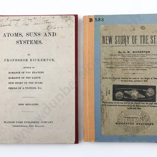 2 Early Astronomy Volumes By Professor Alexander William Bickerton