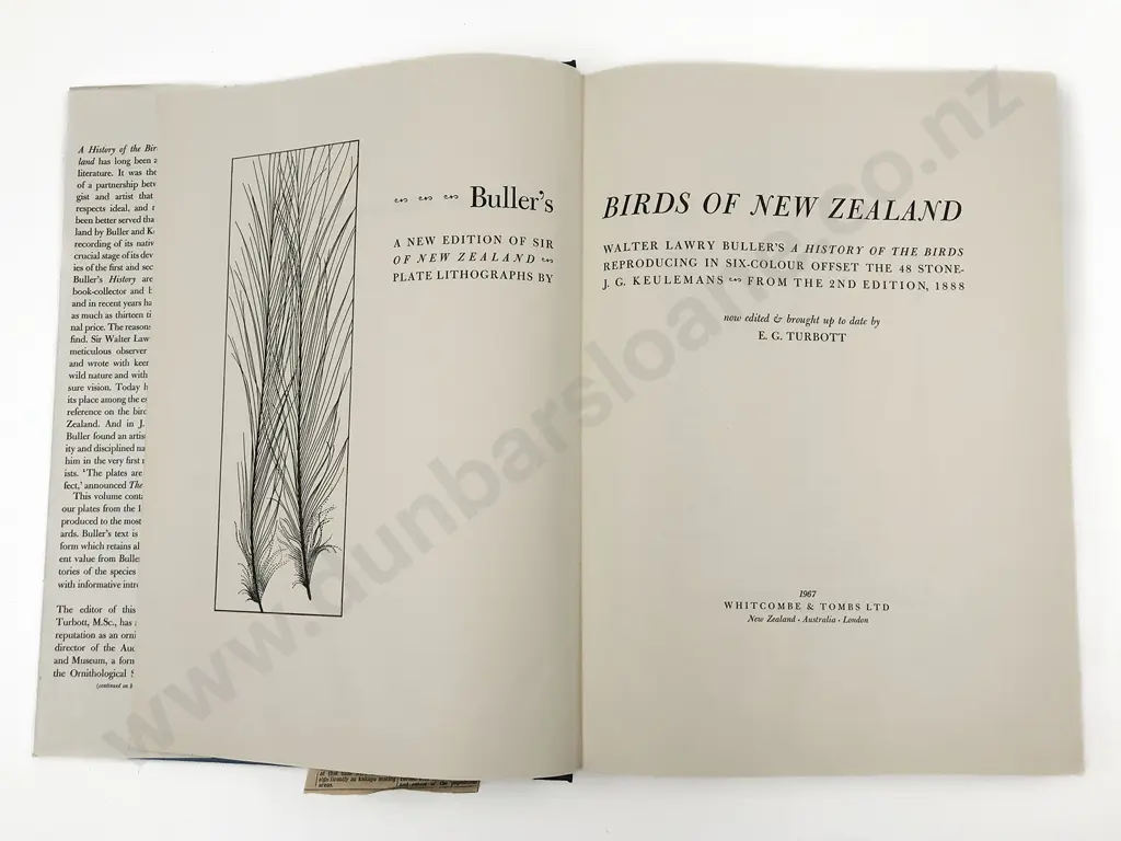 Turbott E G -(Editor) Bullers Birds Of New Zealand Image 1++