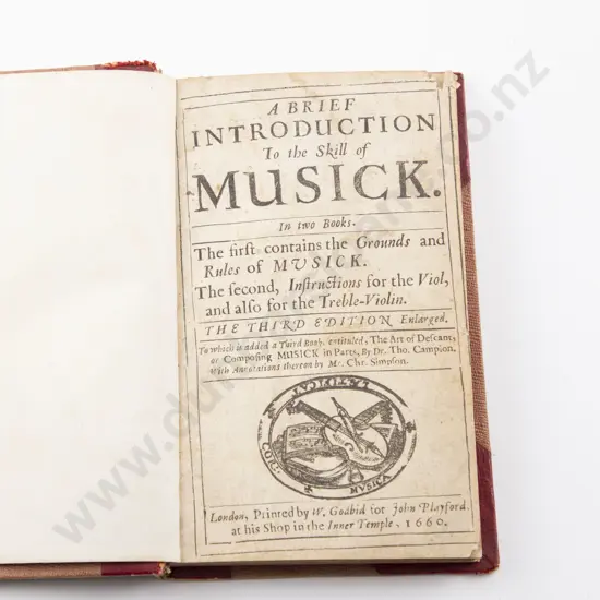 Playford John - A Brief Introduction To the Skill of Musick