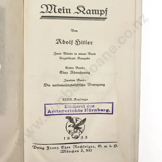 Hitler, Adolf, Mein Kampf, 1935 (From The Nuremberg Magistrates Library)