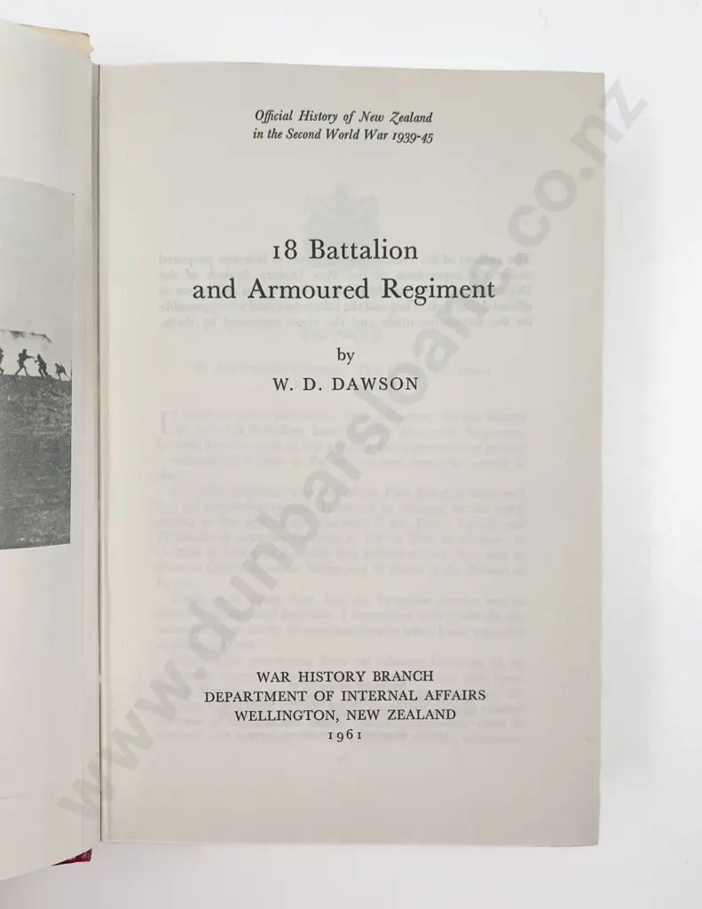 Dawson W D - 18 Battalion and Armoured regiment Image 1++