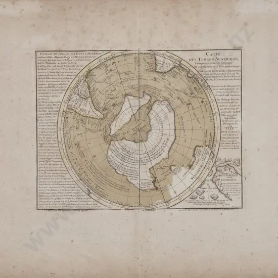 Mid C18th Carte des Terres Australes by Phillipe Buache