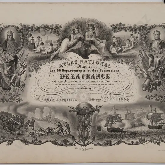 Two Levasseur Maps and Atlas Frontispiece
