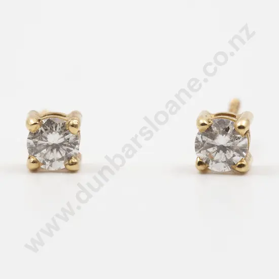 Pair 18ct Single Diamond Stud Earrings