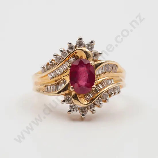 14ct 49stone Ruby and Diamond Cluster Ring