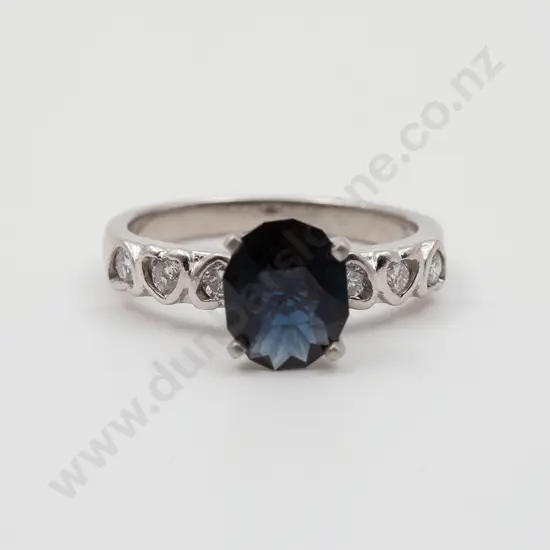 All Platinum Single Stone Sapphire Ring