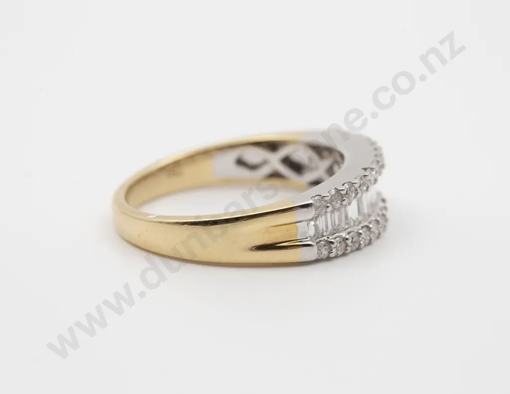 18ct White Gold 41stone Diamond Modern Bridge Ring Image 1++