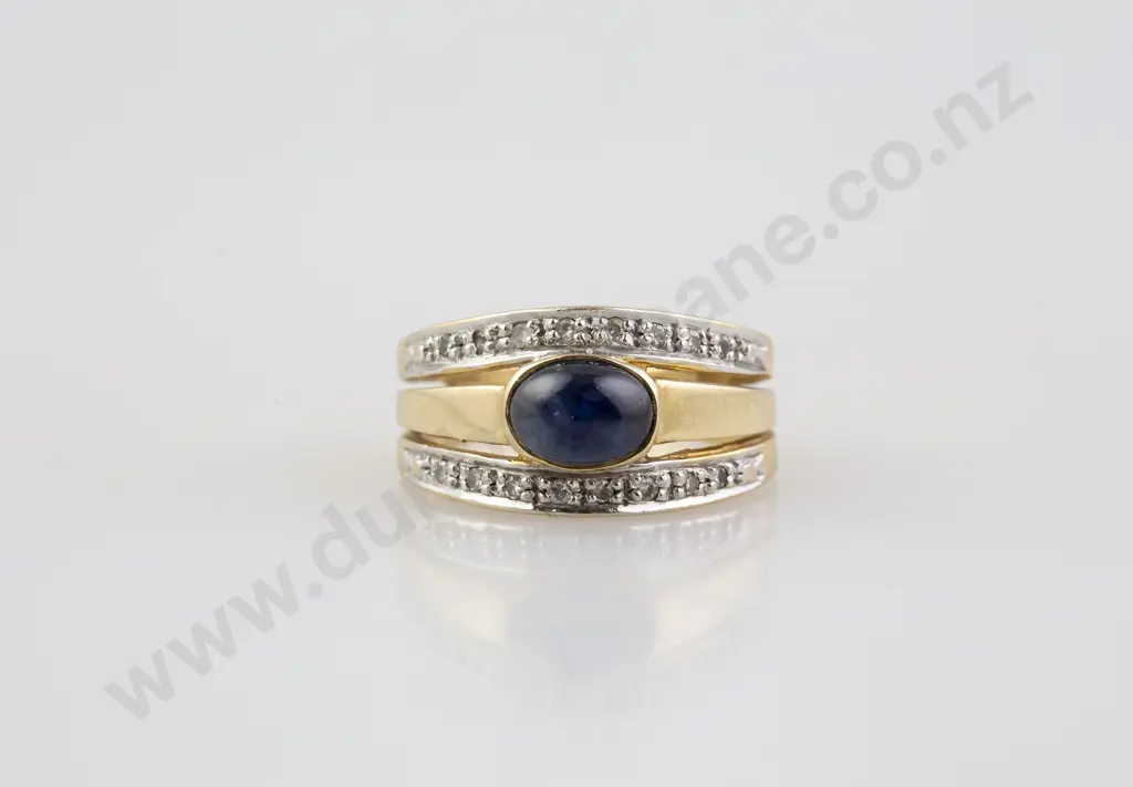 14ct Sapphire and Diamond Band Ring Image 1++