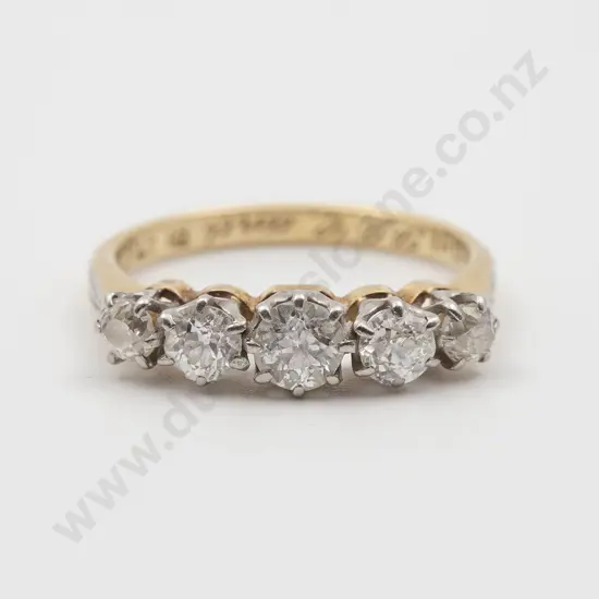 Early C20th 18ct & Platinum Five Stone Bridge Ring
